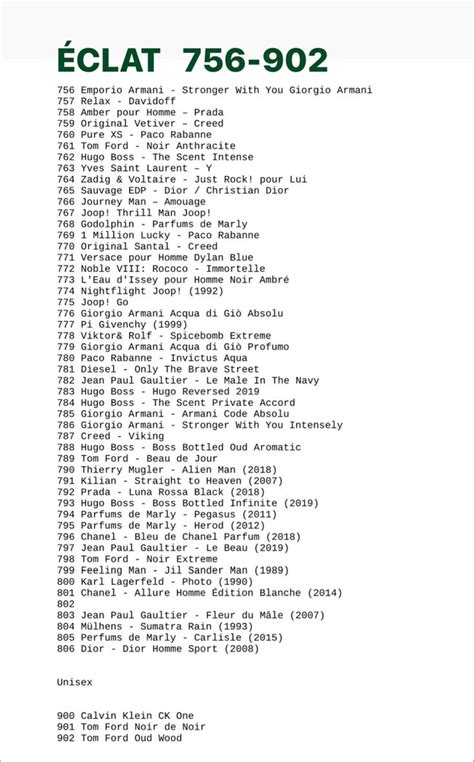 eclat liste 2023